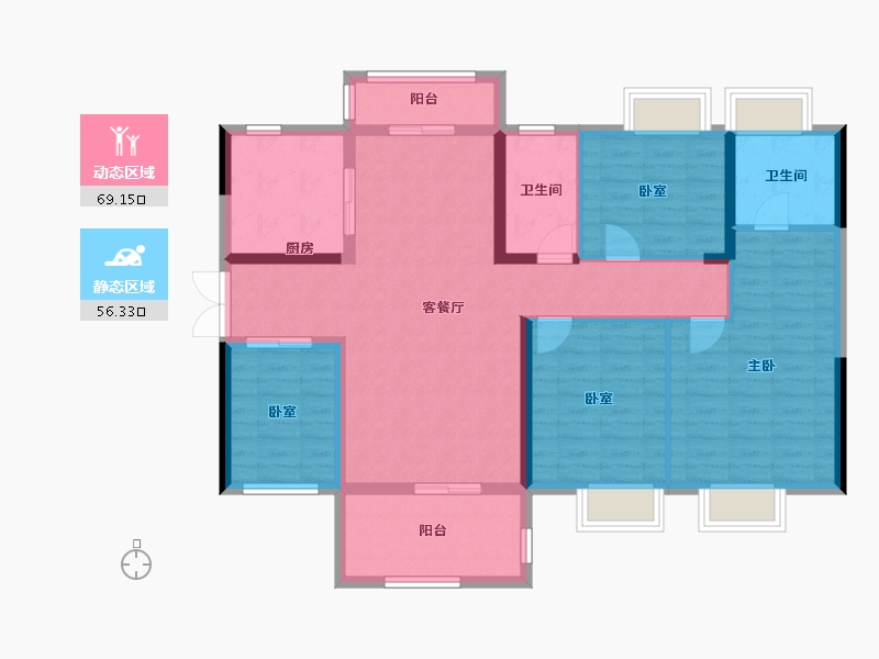 广东省-江门市-明泰城-112.61-户型库-动静分区