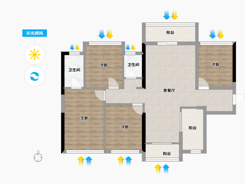 广西壮族自治区-桂林市-光达云创谷溪江悦-92.29-户型库-采光通风