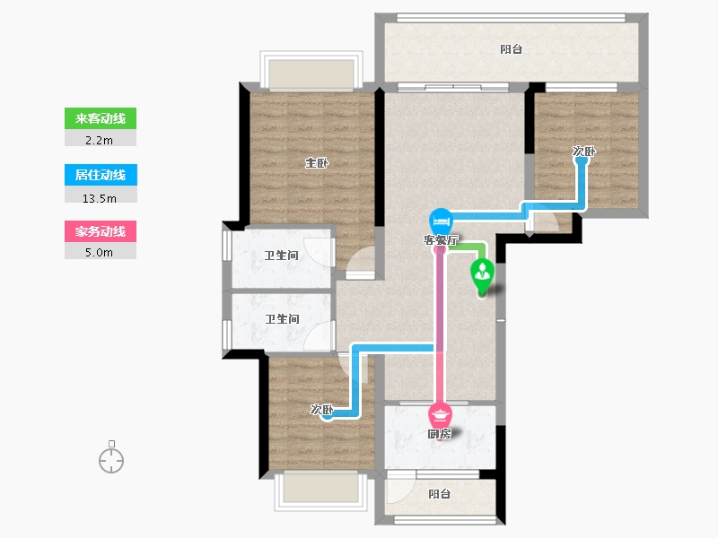 贵州省-毕节市-颐高广场颐高华庭-89.92-户型库-动静线