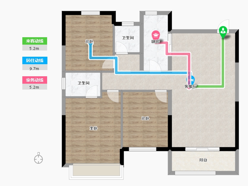 河南省-安阳市-嘉洲秀悦-101.70-户型库-动静线