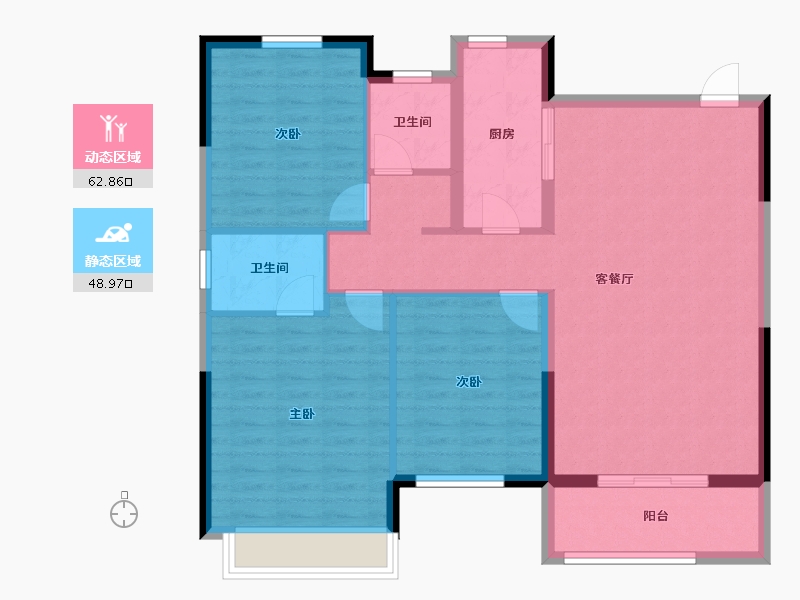 河南省-安阳市-嘉洲秀悦-101.70-户型库-动静分区