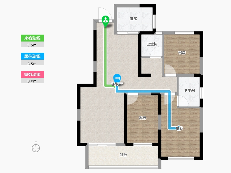 河北省-石家庄市-绿都国宾府-96.01-户型库-动静线