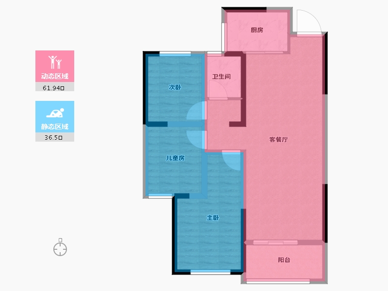 河北省-石家庄市-绿都国宾府-88.01-户型库-动静分区