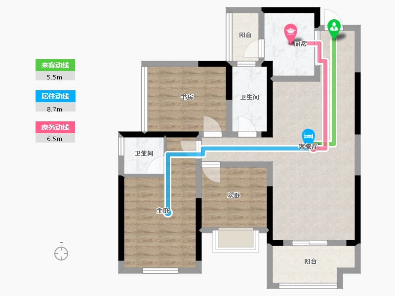 广西壮族自治区-桂林市-桂林彰泰学府-82.66-户型库-动静线