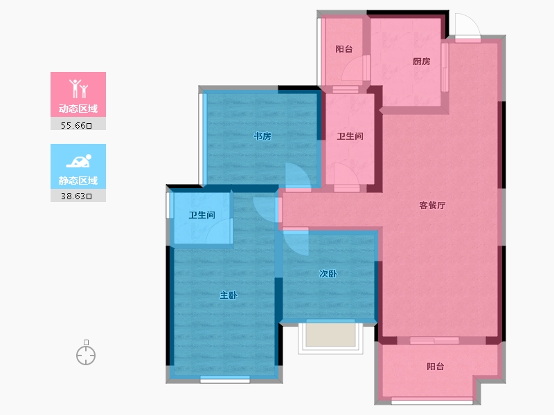 广西壮族自治区-桂林市-桂林彰泰学府-82.66-户型库-动静分区