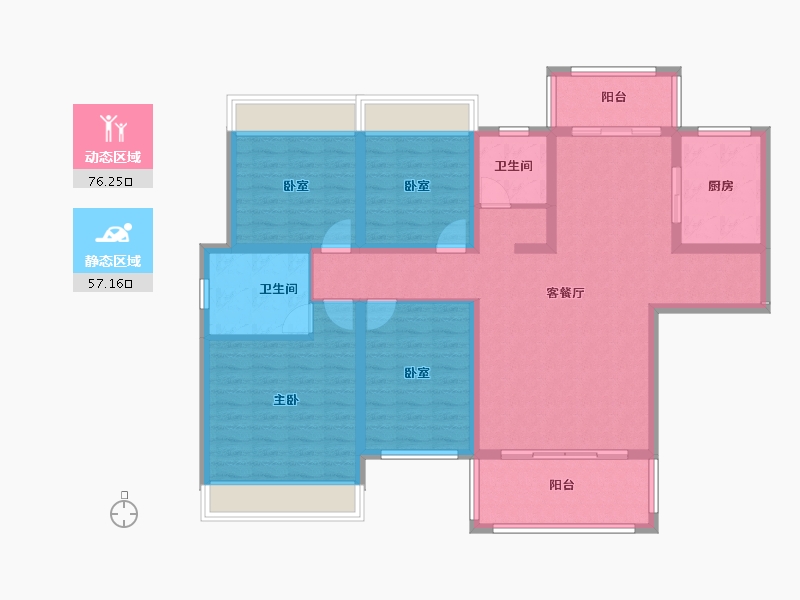 湖南省-怀化市-翰林学府-119.30-户型库-动静分区