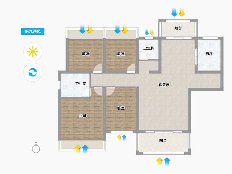 湖南省-怀化市-翰林学府-119.30-户型库-采光通风