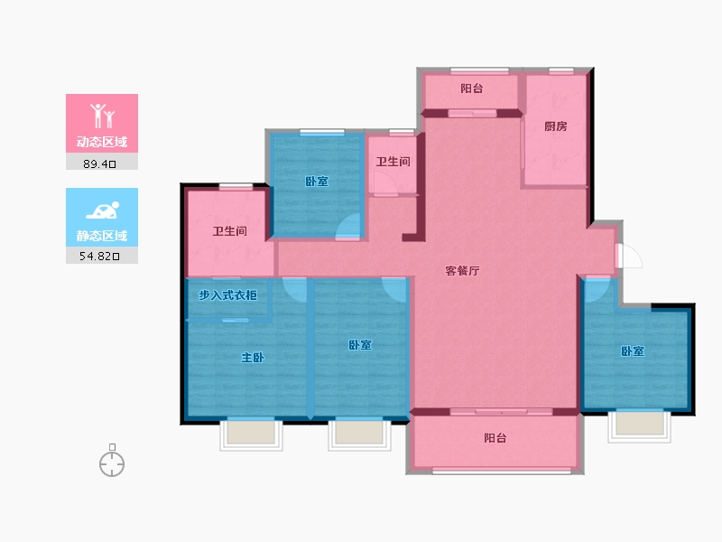 陕西省-渭南市-汉华原上-129.32-户型库-动静分区