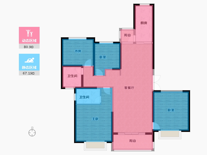 陕西省-安康市-恒大未来城-133.15-户型库-动静分区