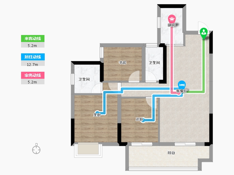 广西壮族自治区-桂林市-新安厦学府滨江-74.40-户型库-动静线