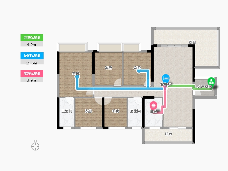 广东省-韶关市-白云天滨江壹号-131.45-户型库-动静线