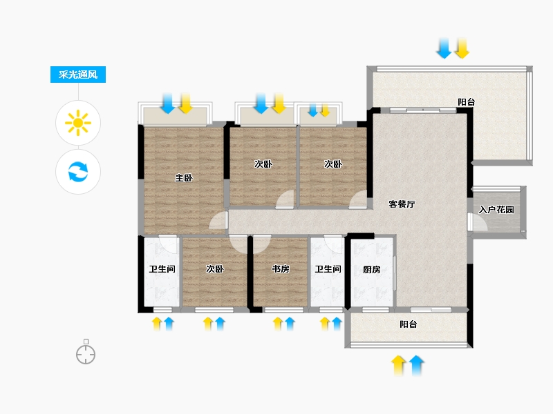 广东省-韶关市-白云天滨江壹号-131.45-户型库-采光通风