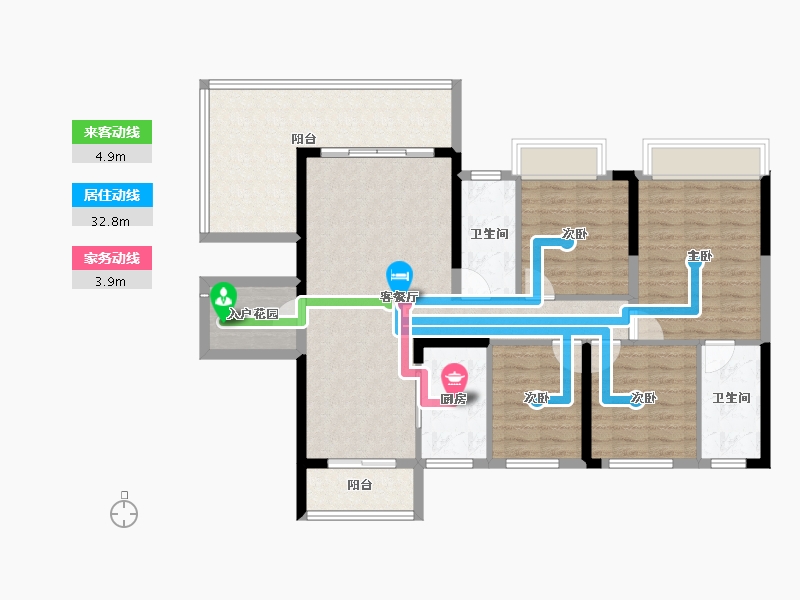 广东省-韶关市-白云天滨江壹号-111.72-户型库-动静线