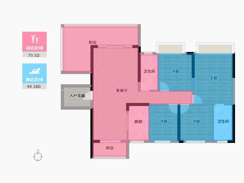 广东省-韶关市-白云天滨江壹号-111.72-户型库-动静分区