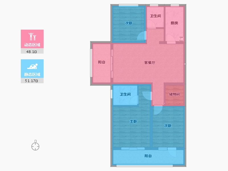 山西省-忻州市-荣盛秀容府-88.03-户型库-动静分区