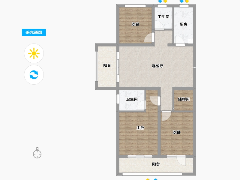 山西省-忻州市-荣盛秀容府-88.03-户型库-采光通风