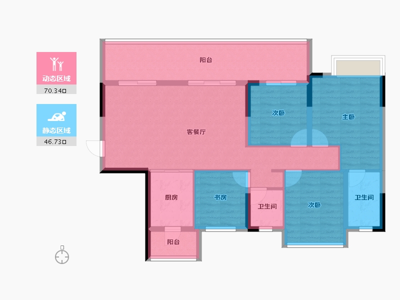 贵州省-毕节市-金海锦院-105.50-户型库-动静分区