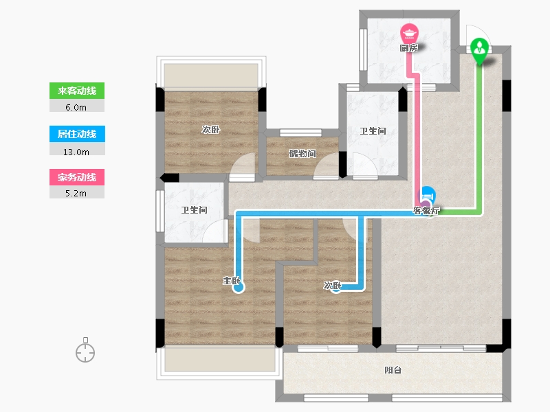 贵州省-毕节市-汉阳幸福里-89.21-户型库-动静线