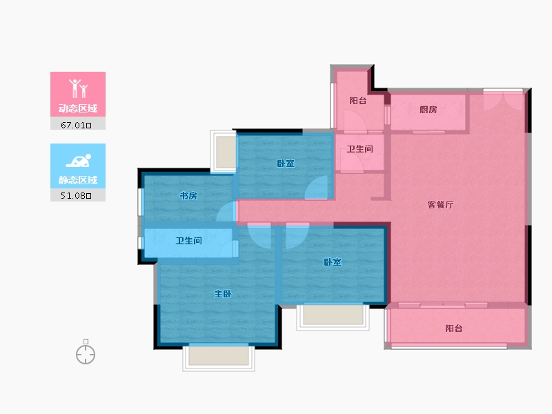 云南省-曲靖市-春山华苑-105.24-户型库-动静分区