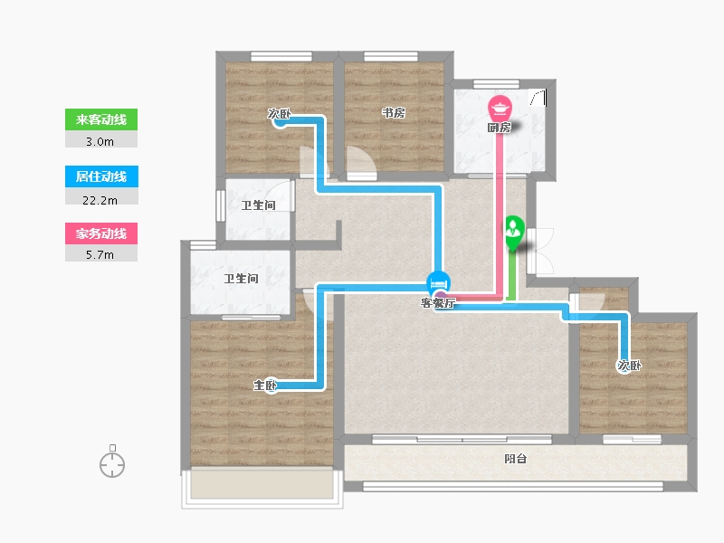 河北省-唐山市-东华·滨湖壹号院-98.82-户型库-动静线