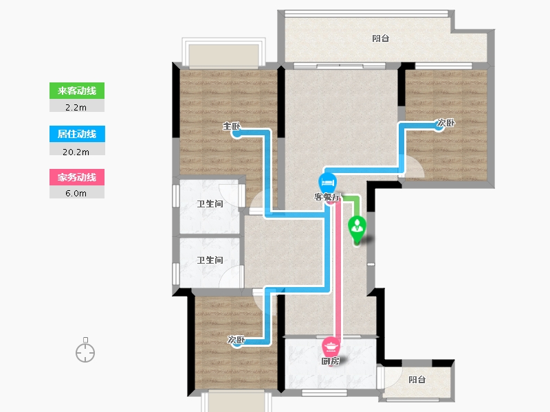 贵州省-毕节市-颐高广场颐高华庭-90.63-户型库-动静线