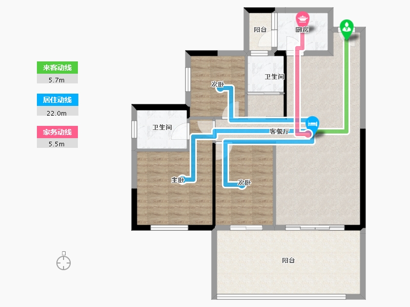 四川省-攀枝花市-华芝浅水湾-100.96-户型库-动静线