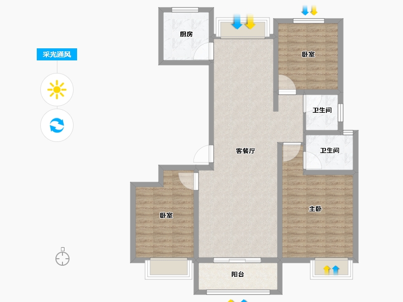 河南省-漯河市-​山水状元府-100.00-户型库-采光通风