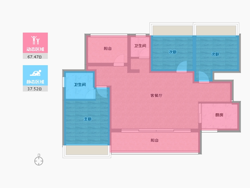 贵州省-毕节市-明郡公园里-93.51-户型库-动静分区