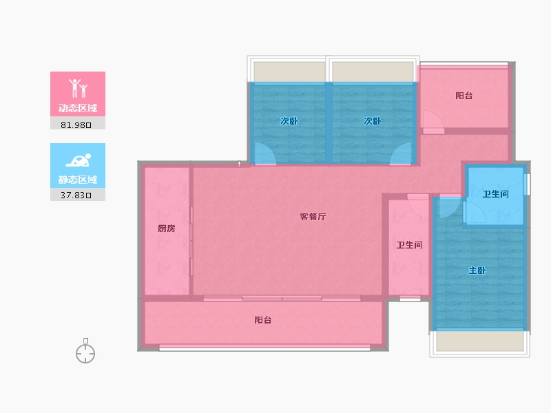 贵州省-毕节市-明郡公园里-107.74-户型库-动静分区