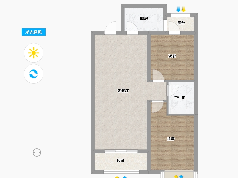 河北省-廊坊市-早安北京-66.15-户型库-采光通风