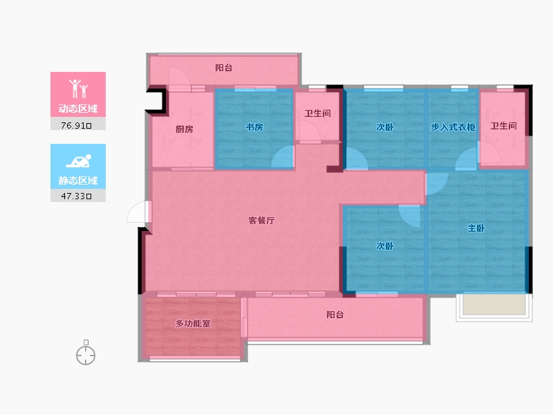 贵州省-毕节市-金海锦院-113.06-户型库-动静分区