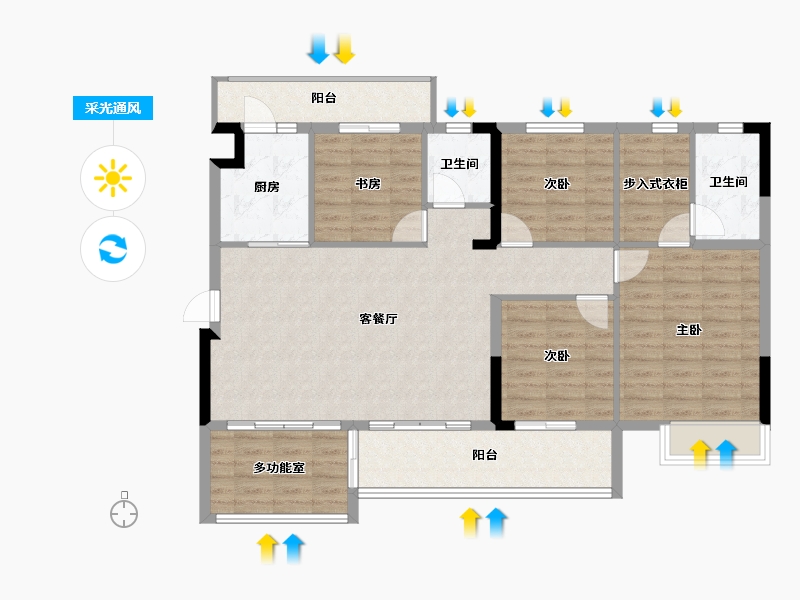 贵州省-毕节市-金海锦院-113.06-户型库-采光通风