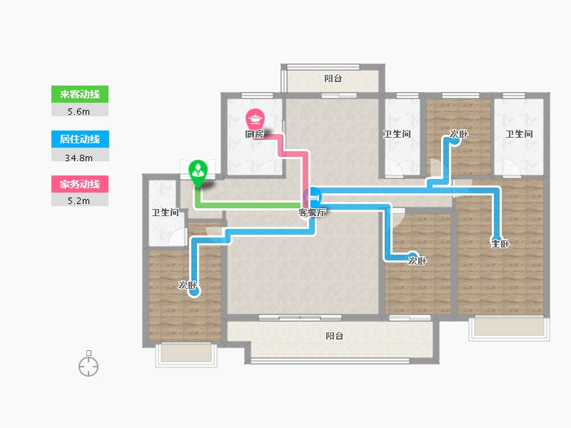 山东省-淄博市-宏程健康活力城-153.64-户型库-动静线