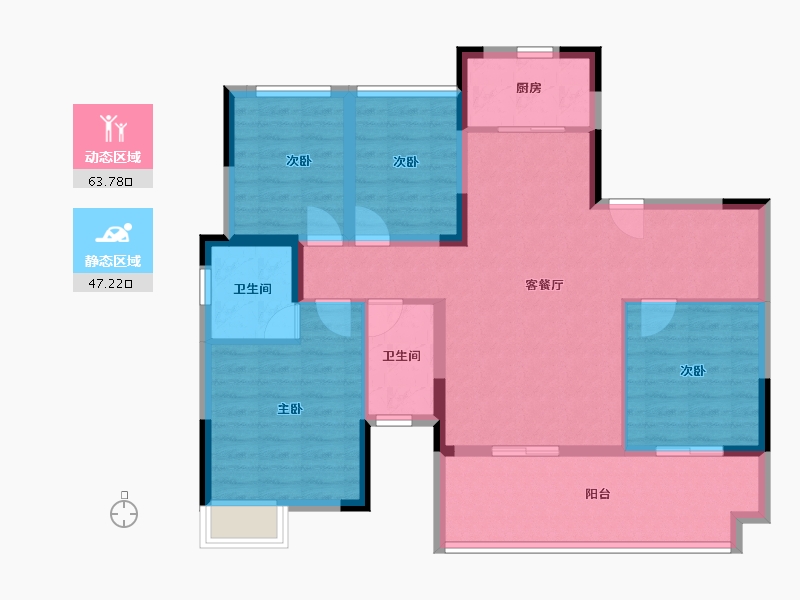 广西壮族自治区-桂林市-新安厦学府滨江-99.35-户型库-动静分区