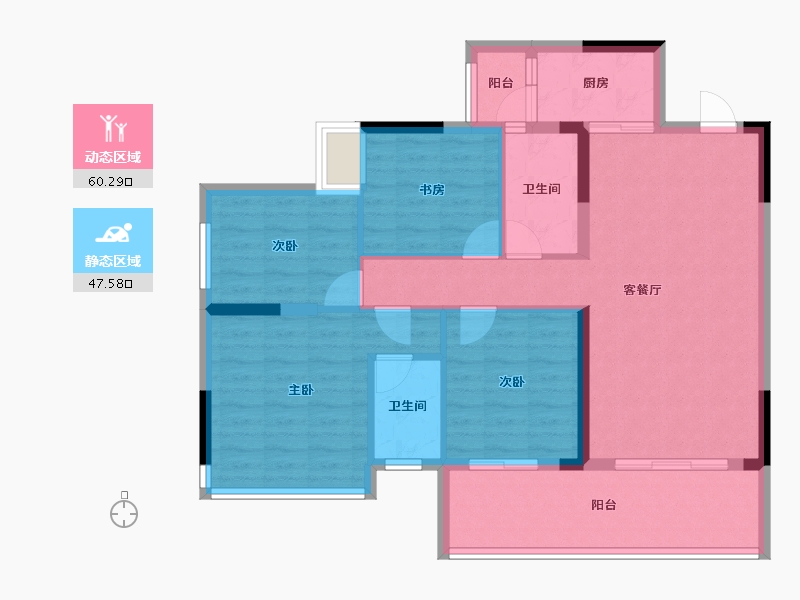 贵州省-毕节市-金海锦院-96.88-户型库-动静分区