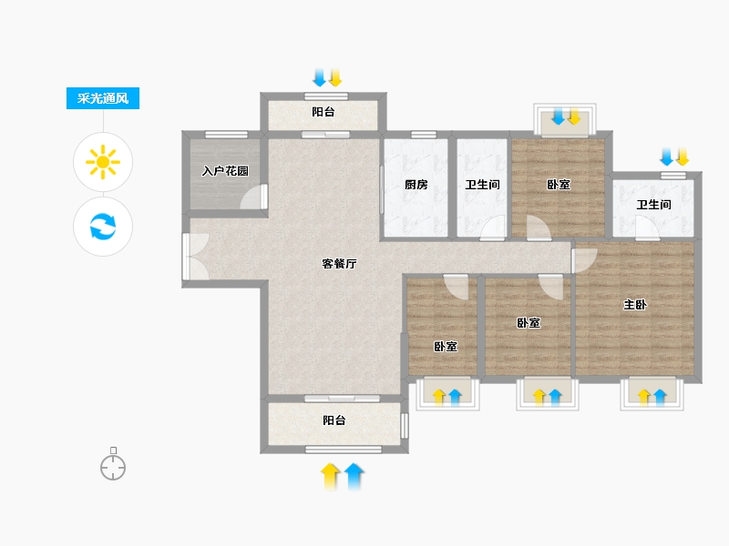 广东省-江门市-保利西海岸半岛-114.00-户型库-采光通风