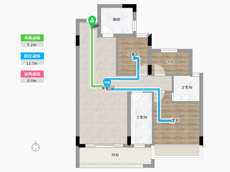 贵州省-毕节市-汉阳幸福里-71.38-户型库-动静线