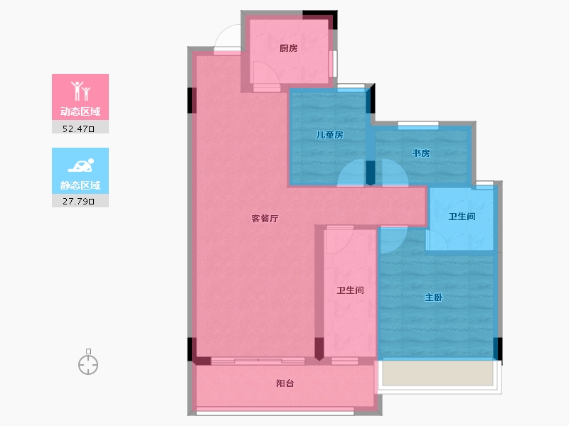 贵州省-毕节市-汉阳幸福里-71.38-户型库-动静分区