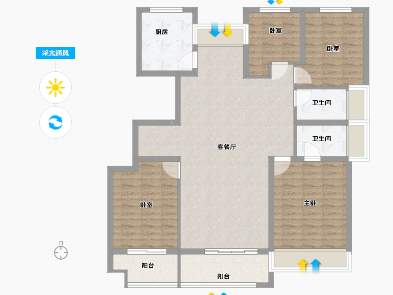 河南省-平顶山市-汝州昌建上院-113.67-户型库-采光通风