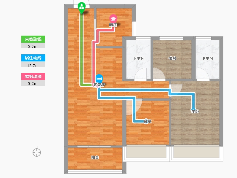 浙江省-湖州市-保利堂悦-73.98-户型库-动静线