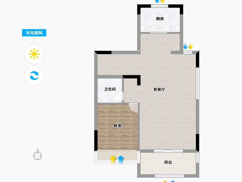 浙江省-绍兴市-阳光城碧桂园·玺园-77.00-户型库-采光通风