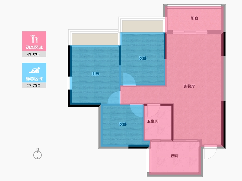 四川省-攀枝花市-鑫洋·天御城-64.47-户型库-动静分区