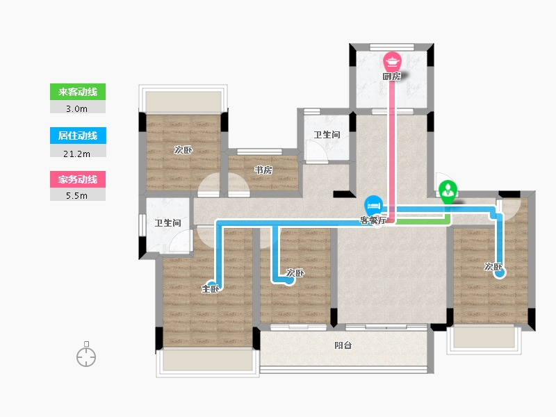 贵州省-毕节市-汉阳幸福里-96.28-户型库-动静线