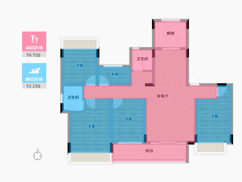 贵州省-毕节市-汉阳幸福里-96.28-户型库-动静分区