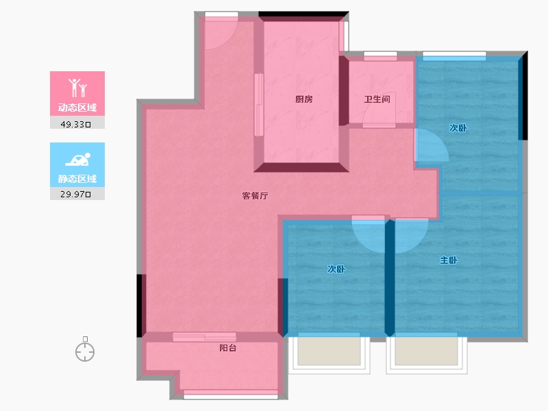 江苏省-南京市-滨江孔雀城-70.00-户型库-动静分区