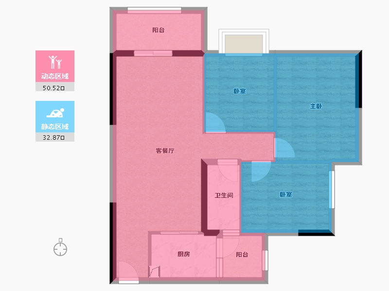 广东省-江门市-文华豪庭-74.69-户型库-动静分区