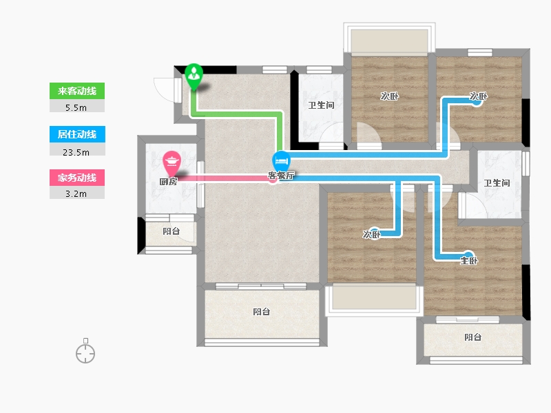 四川省-攀枝花市-鑫洋·天御城-85.26-户型库-动静线