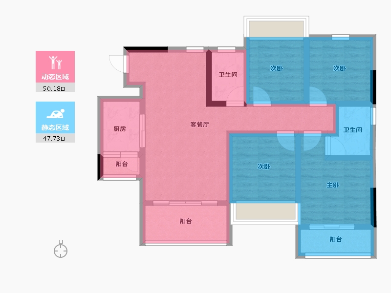 四川省-攀枝花市-鑫洋·天御城-85.26-户型库-动静分区