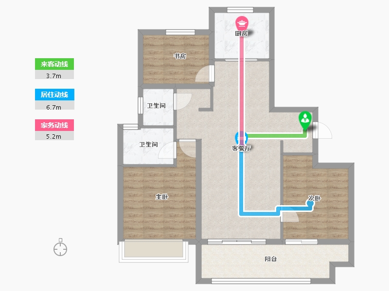 山东省-济宁市-华侨城运河1283-89.97-户型库-动静线