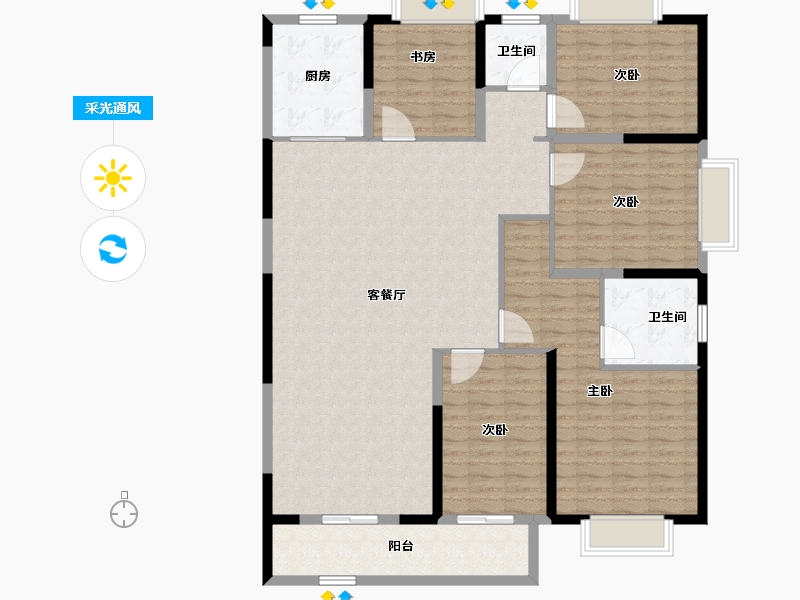 江苏省-淮安市-金科&金地商置·观天下-150.69-户型库-采光通风